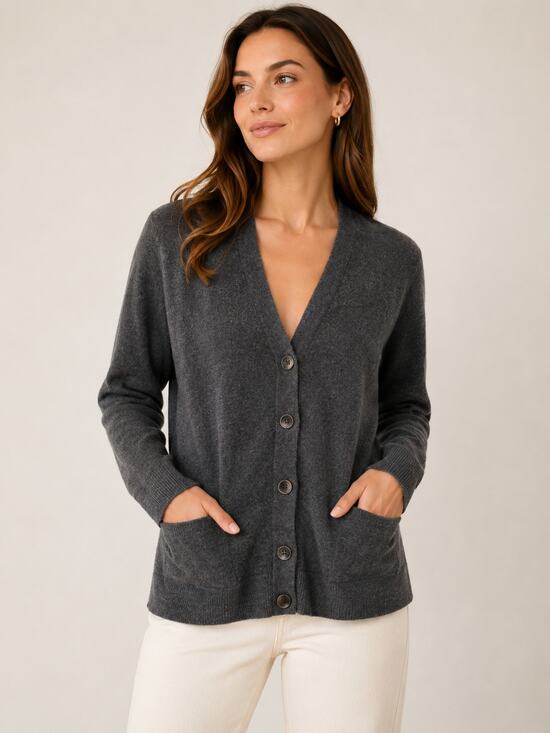 rag & bone Sweaters - Rag & Bone Wool Blend V-Neck Button Front Cardigan in Gray M